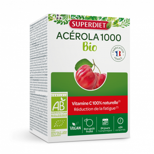 Acerola 1000 - Vitamina C · Superdiet · 24 comprimidos