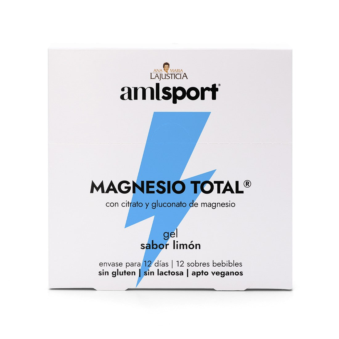 Magnesio Total Limón AMLSport · Ana Maria LaJusticia · 12 sobres