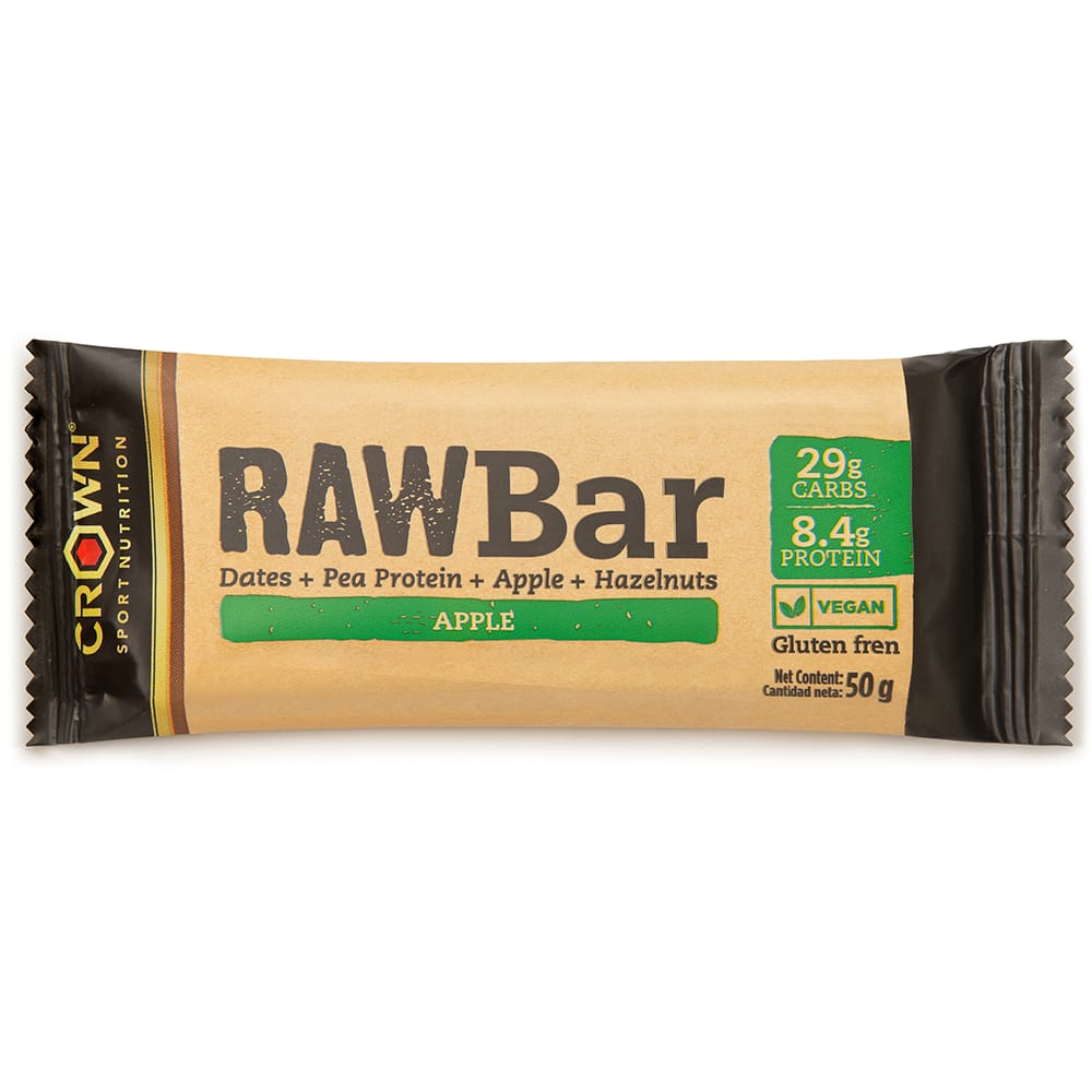 Raw Bar Vegan: Sabor Manzana · Crown Sport Nutrition · 50 gramos