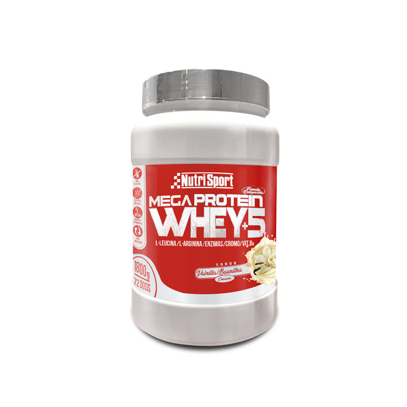 Mega Protein Whey +5 Vainilla · Nutrisport · 1,8 kg