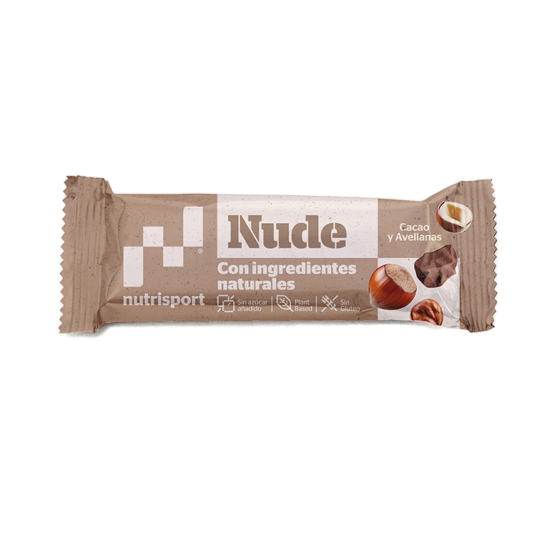 Nude Bar Cacao y Avellanas · Nutrisport · 45 gramos