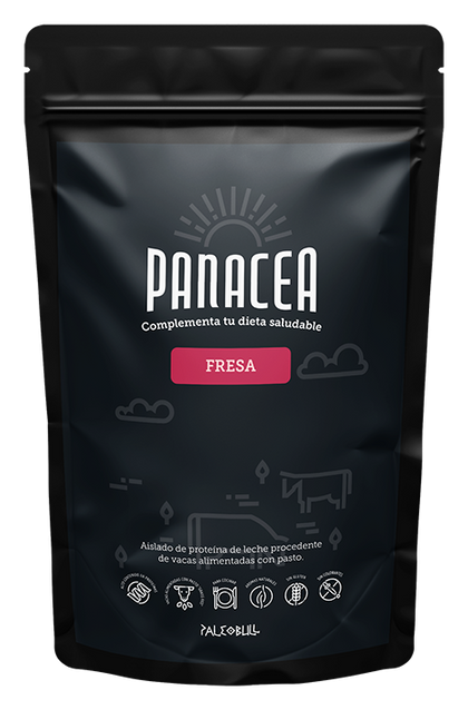 Panacea: Aislado de Proteína de Suero - Sabor Fresa · Paleobull · 750 gramos