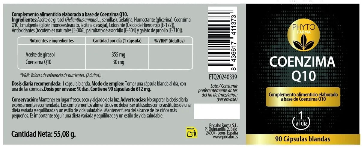 Coenzima Q10 · Phytofarma · 90 cápsulas