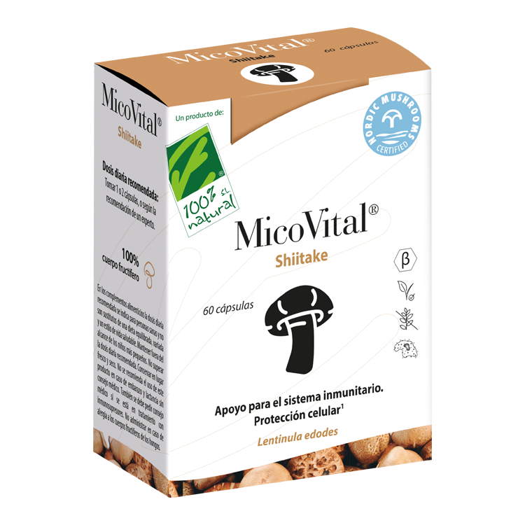 MicoVital® Shiitake · 100% Natural · 60 cápsulas
