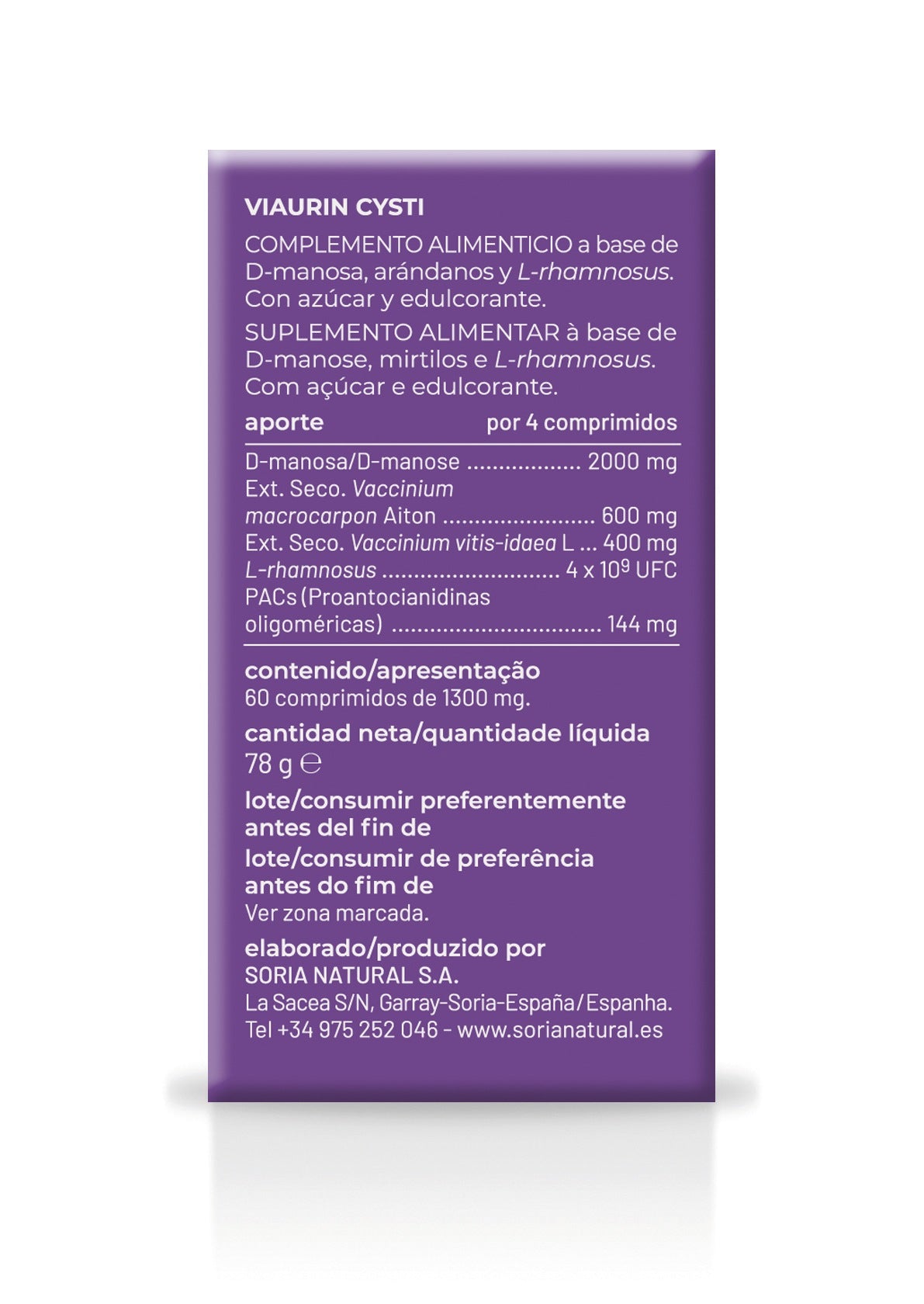 Viaurin Cysti · Soria Natural · 60 comprimidos