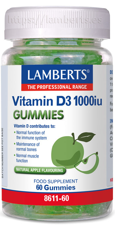 Vitamina D3 1000 UI · Lamberts · 60 gummies