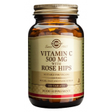 Vitamina C con Rose Hips (Escaramujo) 500 mg · Solgar · 100 comprimidos