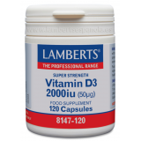 Vitamina D3 2.000 UI · Lamberts · 120 cápsulas