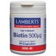 Biotina 500 mcg · Lamberts · 90 cápsulas