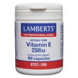 Vitamina E Natural 250 UI · Lamberts · 100 cápsulas