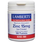 Zinc 15 mg · Lamberts · 180 comprimidos