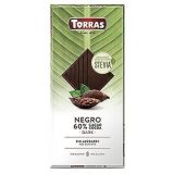 Chocolate Negro 60% Cacao con Stevia · Torras · 100 gramos