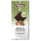 Chocolate Negro con Avellanas con Stevia · Torras · 125 gramos