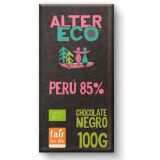 Chocolate de Negro Perú 85% Cacao · Altereco · 100 gramos