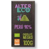 Chocolate de Negro Perú 90% Cacao · Altereco · 100 gramos