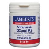 Vitamina D3 y K2 · Lamberts · 60 cápsulas