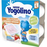 Yogolino Yogurt de Fresa y Plátano · Nestlé · 4x100 gramos