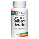 Collagen Keratin · Solaray · 60 cápsulas