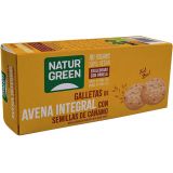 Galletas de Avena Integral con Semillas de Cáñamo Bio · Naturgreen · 140 gramos