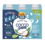 Pack Bebida de Coco 0% Azúcar Mini · Isola Bio · 3x250 ml