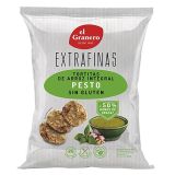 Tortitas Extrafinas de Arroz Integral Pesto Sin Gluten · El Granero Integral · 60 gramos