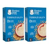 Pack Gerber Papilla para Bebés 8 Cereales con Galleta · Nestlé · 2x475 gramos