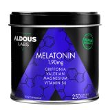 Melatonina 1,9 mg con Magnesio, Griffonia, Valeriana y Vitamina B6 · Aldous Bio · 250 cápsulas