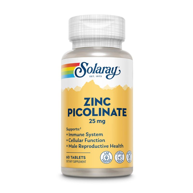Zinc Picolinate 25 mg · Solaray · 60 comprimidos