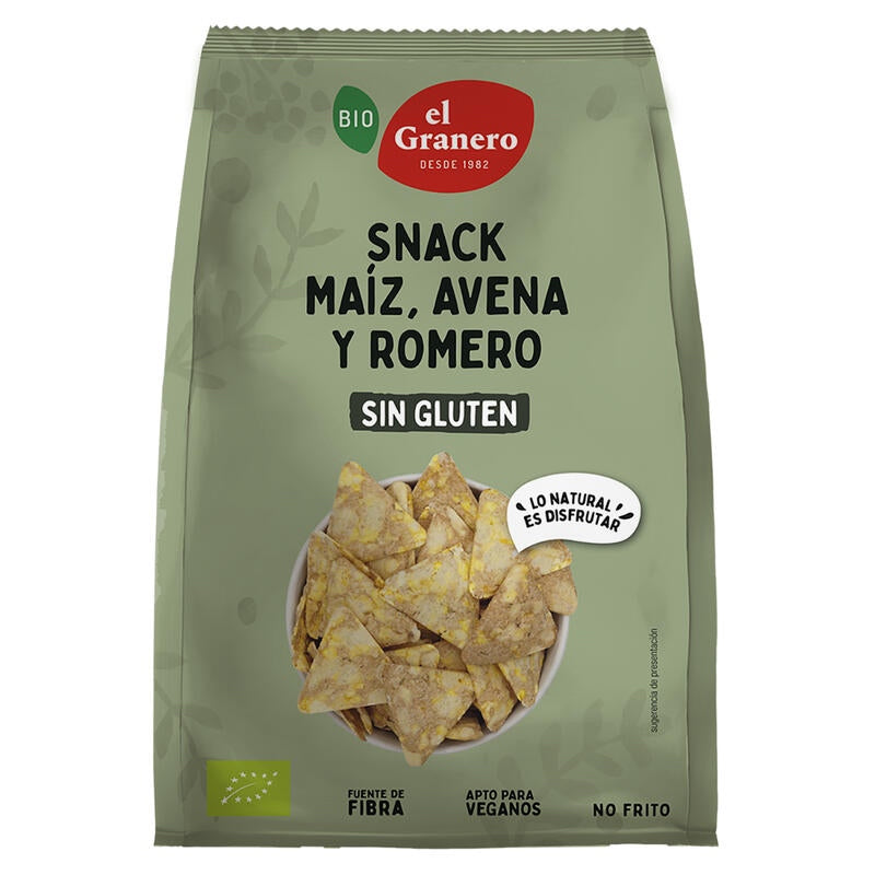 Snack de Maíz, Avena y Romero Bio · El Granero Integral · 60 gramos
