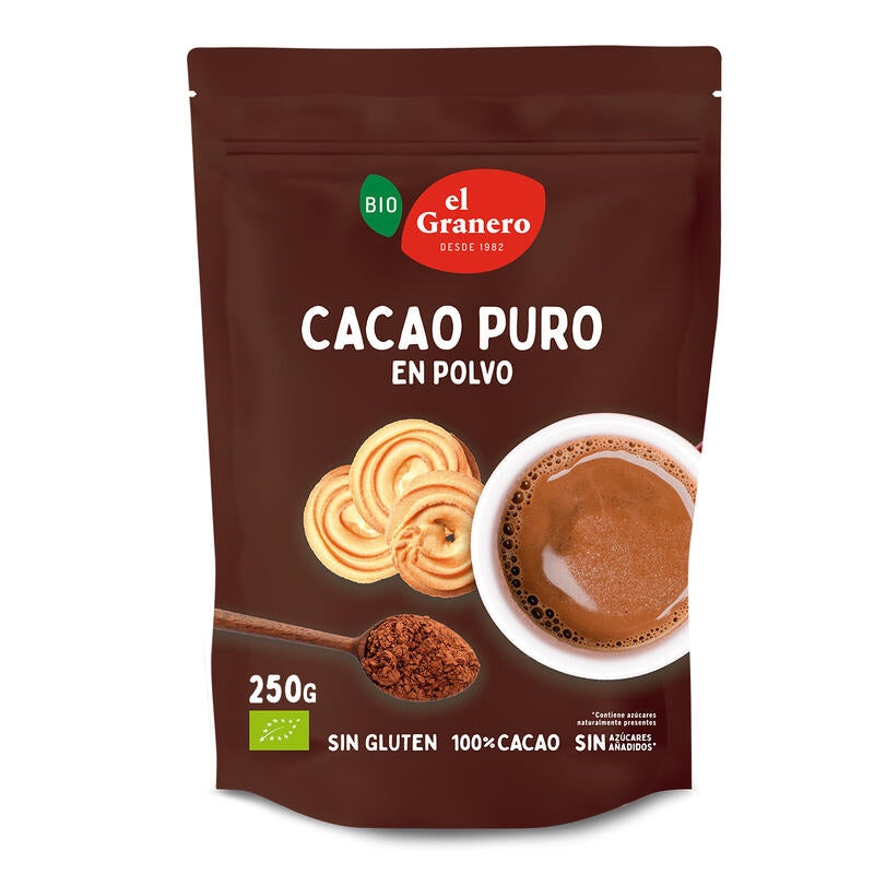 Cacao Puro en Polvo 20-22% Materia Grasa · El Granero Integral · 250 gramos