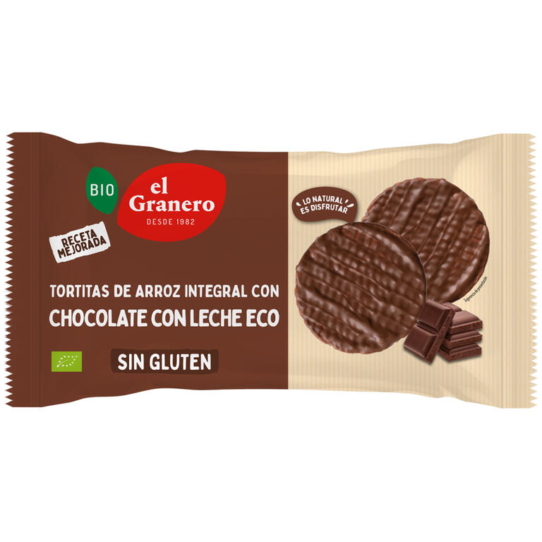 Tortitas de Arroz Integral y Chocolate con Leche · El Granero Integral · 100 gramos