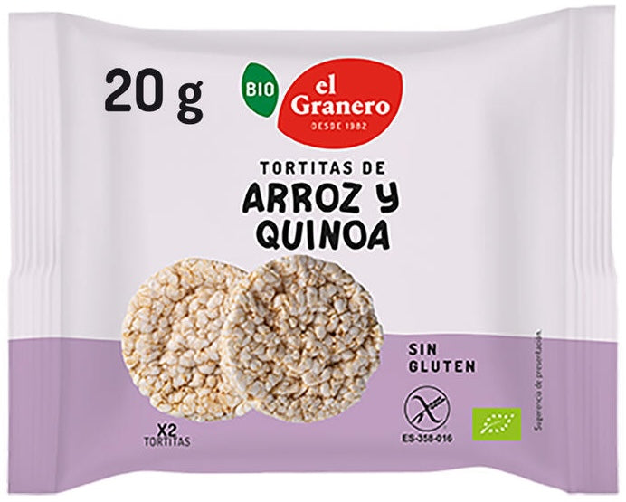 Tortitas de Arroz y Quinoa Bio · El Granero Integral · 20 gramos