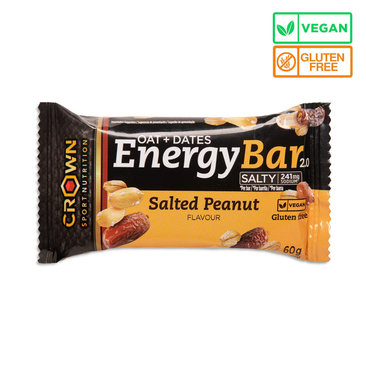 Energy Bar 2.0 Sabor Cacahuete Salado · Crown Sport Nutrition · 60 g