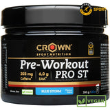 Pre-Workout PRO ST: Sabor Blue Storm · Crown Sport Nutrition · 300 gramos