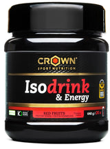 Isodrink & Energy: Sabor Frutos Rojos · Crown Sport Nutrition · 640 gramos