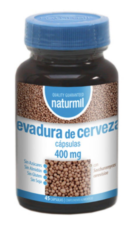 Levadura de Cerveza Viva 400 mg · Naturmil · 45 cápsulas