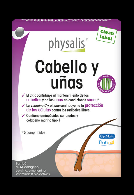 Cabello y Uñas · Physalis · 45 comprimidos