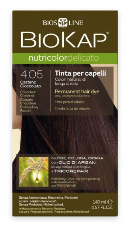 Biokap Nutricolor Delicato 4.05 Castaño Chocolate · Biokap · 140 ml