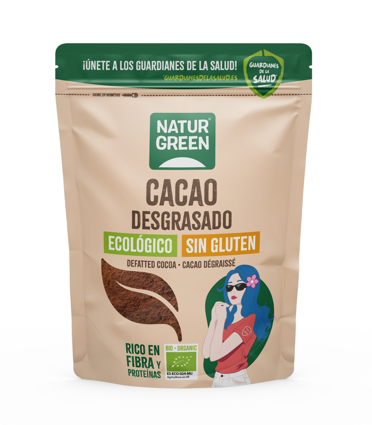 Cacao Desgrasado Bio · Naturgreen · 225 gramos