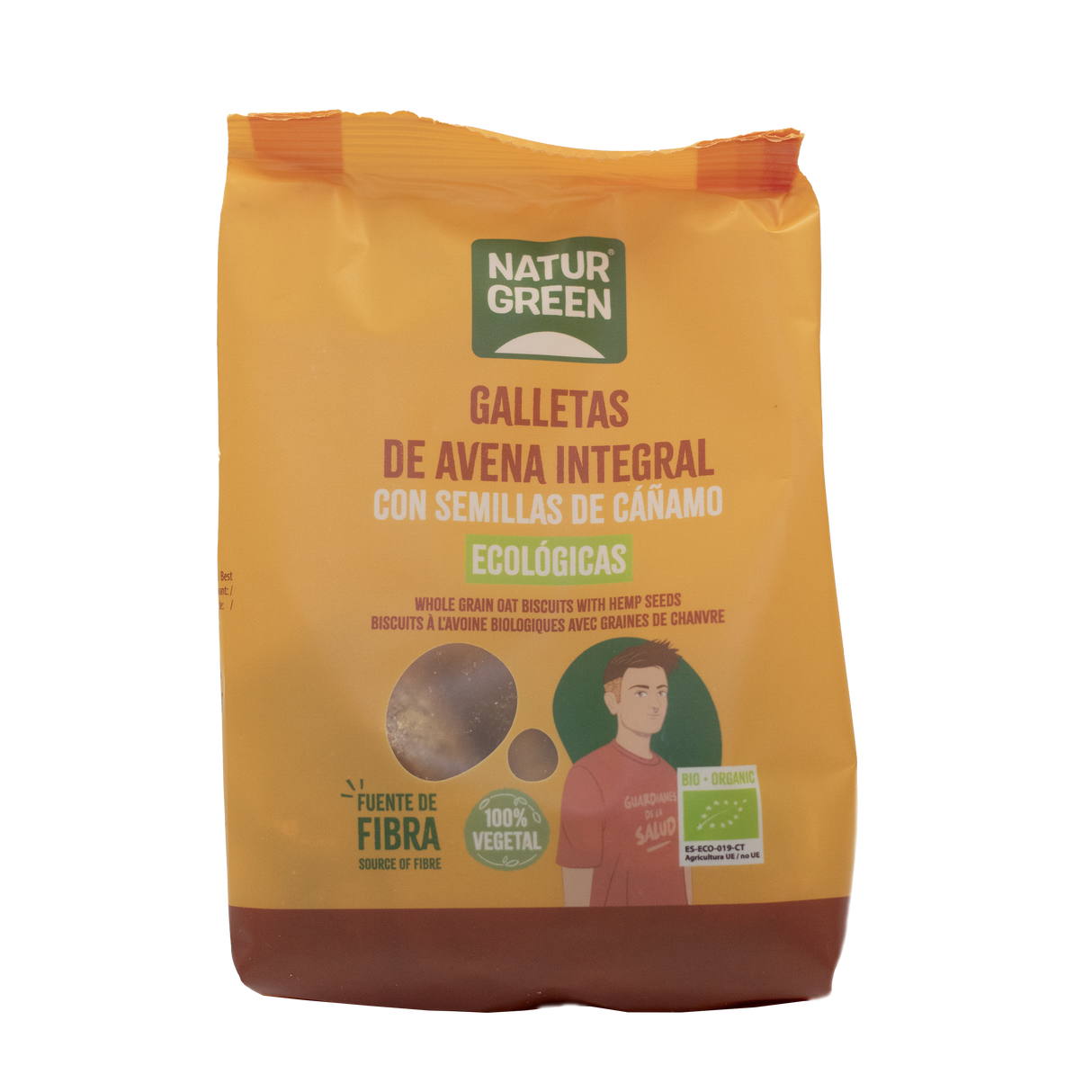 Galletas de Avena Integral con Semillas de Cáñamo Bio · Naturgreen · 140 gramos