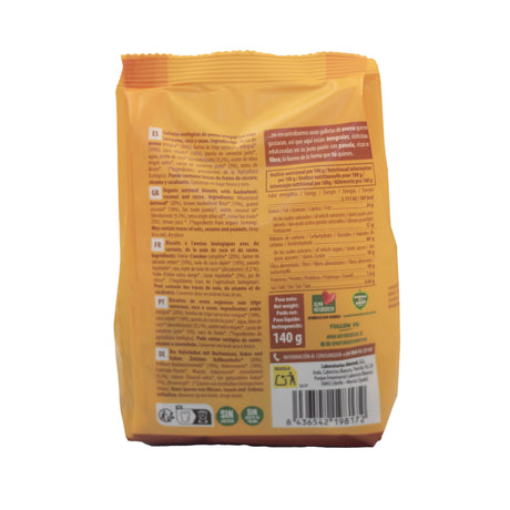 Galletas de Avena Integral con Trigo Sarraceno, Coco y Cacao Bio · Naturgreen · 140 gramos