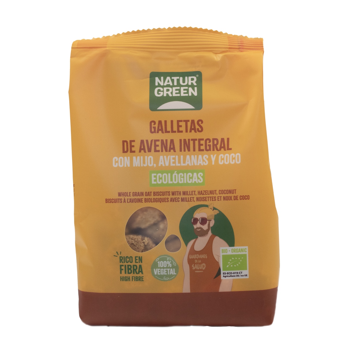 Galletas de Avena Integral con Mijo, Avellanas y Coco Bio · Naturgreen · 140 gramos