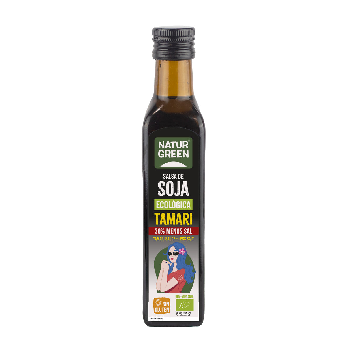 Salsa de Soja Tamari Reducido en Sal Bio · Naturgreen · 250 ml