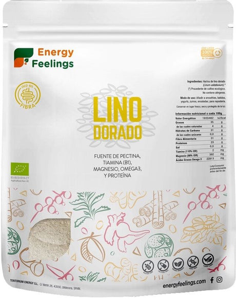 Lino Dorado en Polvo · Energy Feelings · 500 gramos