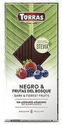 Chocolate Negro con Frutos del Bosque con Stevia · Torras · 125 gramos