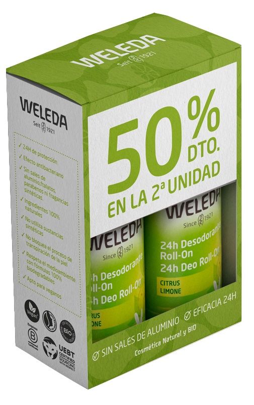 Duplo Desodorante Roll-On 24h de Citrus · Weleda · 2x50 ml