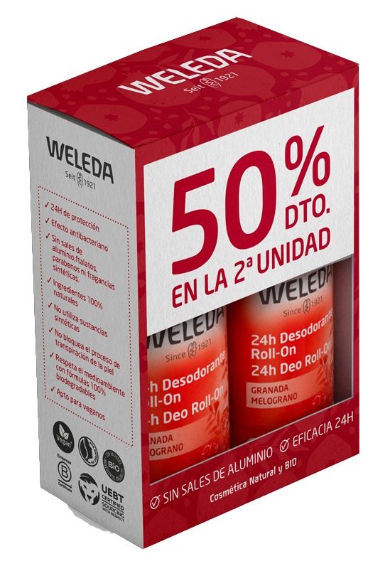 Duplo Desodorante Roll-On 24 horas de Granada · Weleda · 2x50 ml