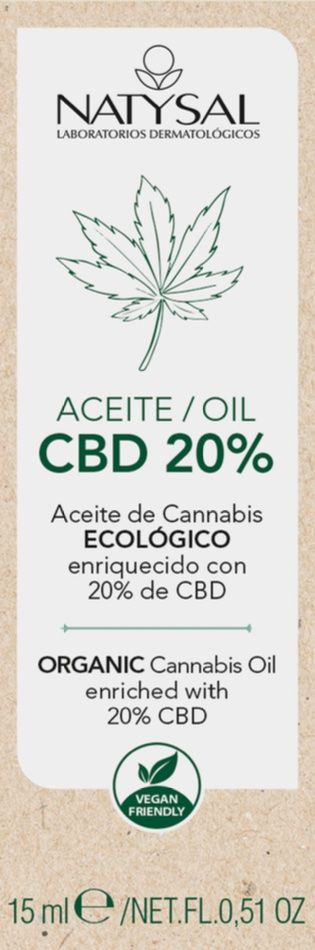 Aceite Ecológico de CBD 20% · Natysal · 15 ml