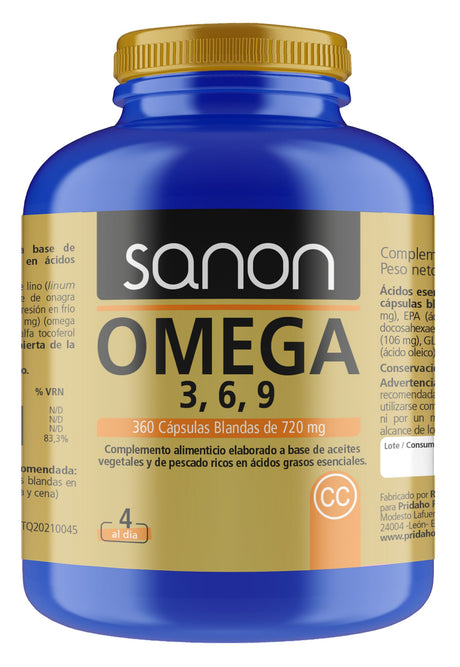 Omega 3-6-9 · Sanon · 360 cápsulas