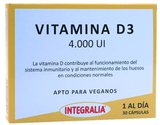 Vitamina D3 4.000 UI · Integralia · 30 cápsulas